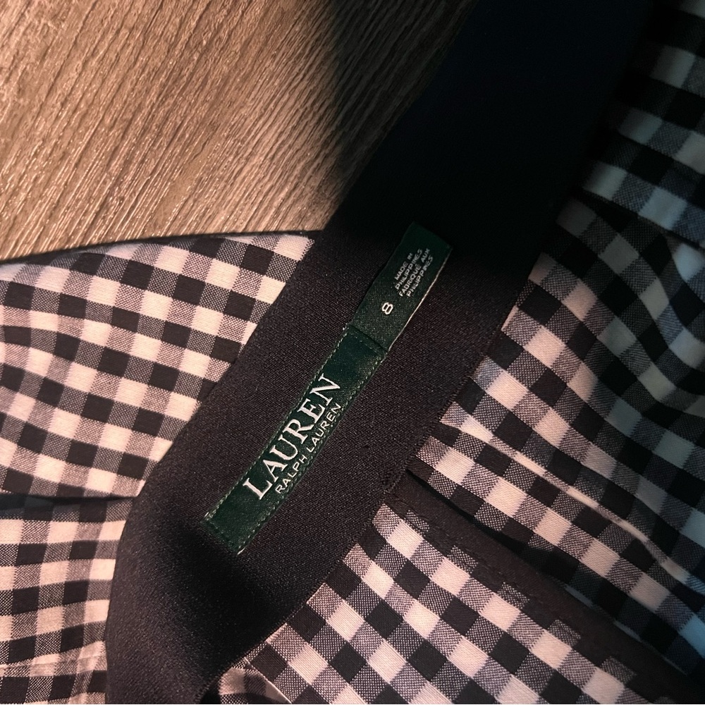 Ralph Lauren Black and White Gingham Pencil Skirt - Picture 4 of 6